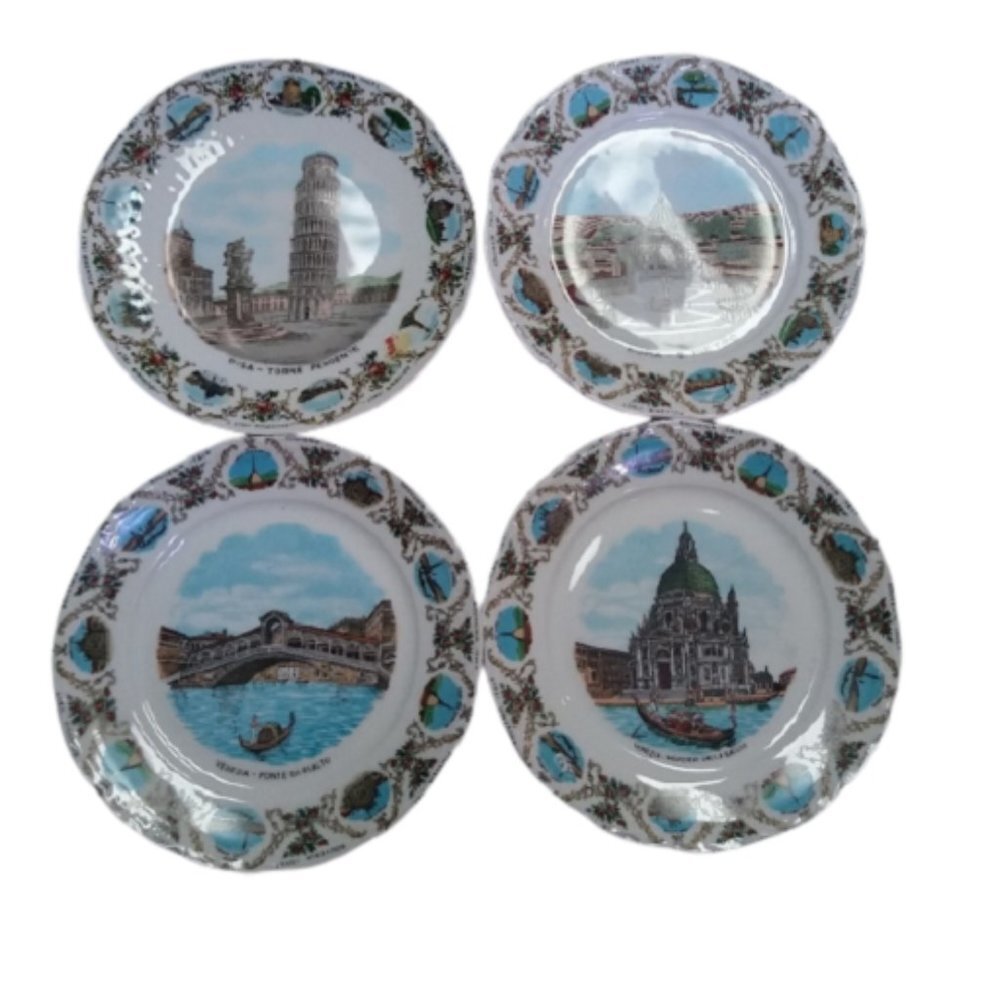 Vintage Mitterteich Set of 4 Italian Souvenir Plates